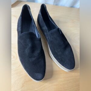 VINCE DILLION Black Suede Slip-On Shoes